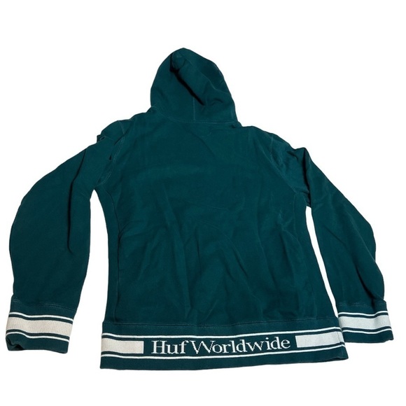 HUF Worldwide blue/green hoodie men’s size large - Picture 2 of 3